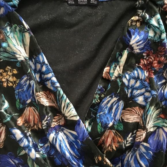 Zara floral velvet faux wrap comfy kimono style lounge top - Picture 4 of 5